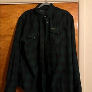 Dixxon Green Plaid Button-Up Shirt